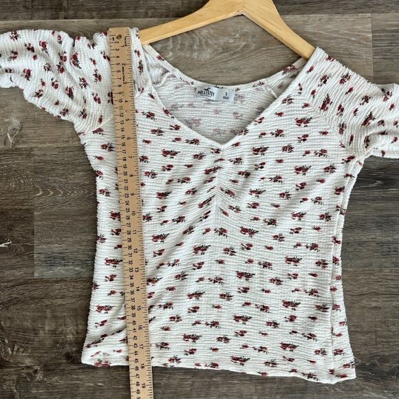 Hollister White Floral Long Sleeve Tee - Picture 14 of 15